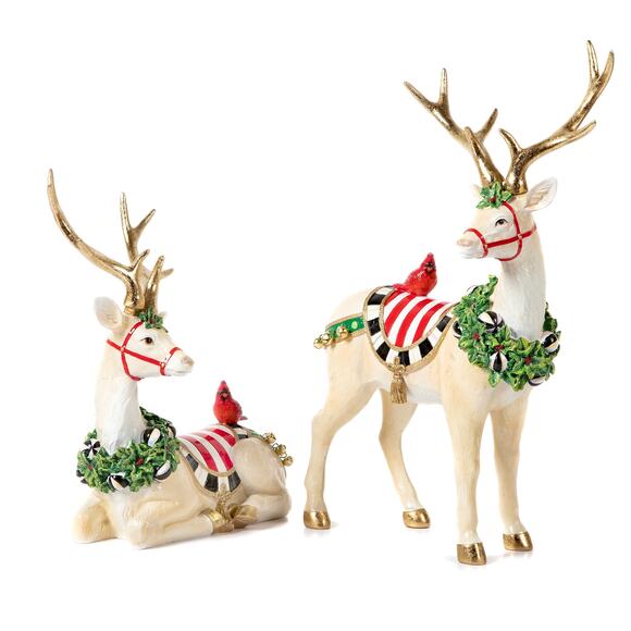 Mackenzie Childs Jolly White Standing Deer 16.5\